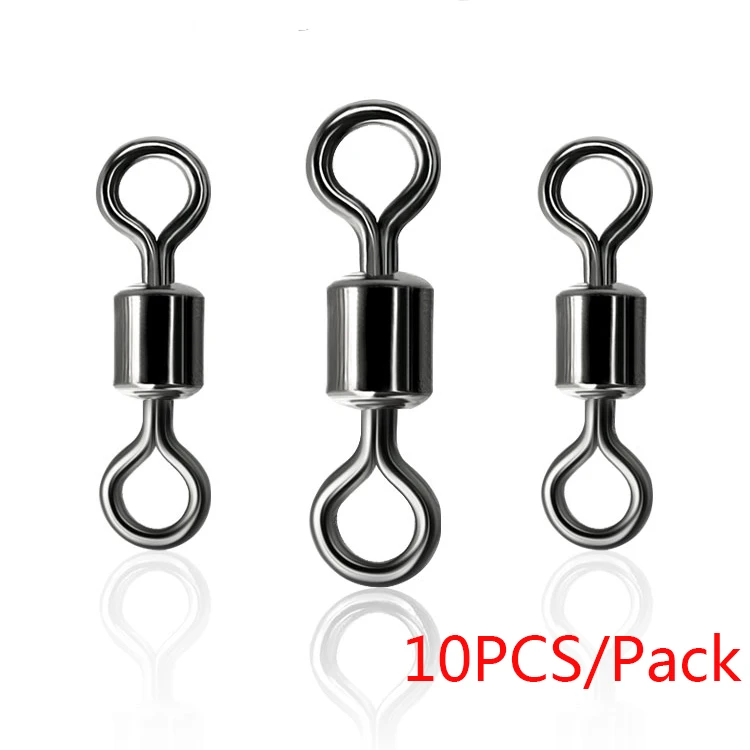 Topline Tackle10-50PCS рыболовный поворотный прочный разъем шарикоподшипник рыболовные Вертлюги карабин прокатки из нержавеющей стали крюк аксессуары - Цвет: 10pcs