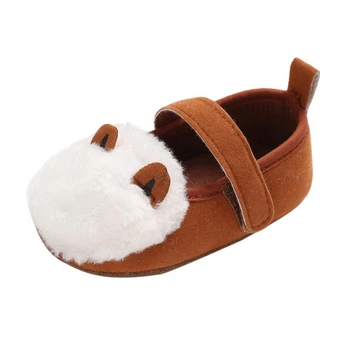 

Baby Girl Breathable Furry Design Anti-Slip Shoes Casual Sneakers Toddler Soft Soled First Walkers