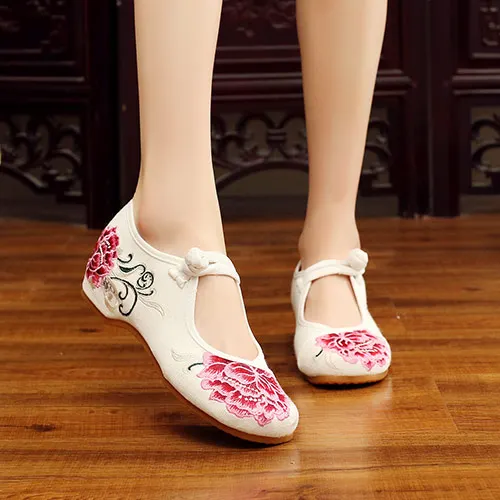 Veowalk/женские парусиновые балетки ручной работы с вышивкой в винтажном стиле; удобные женские китайские балетки; женская обувь с вышивкой - Цвет: Model 5 White