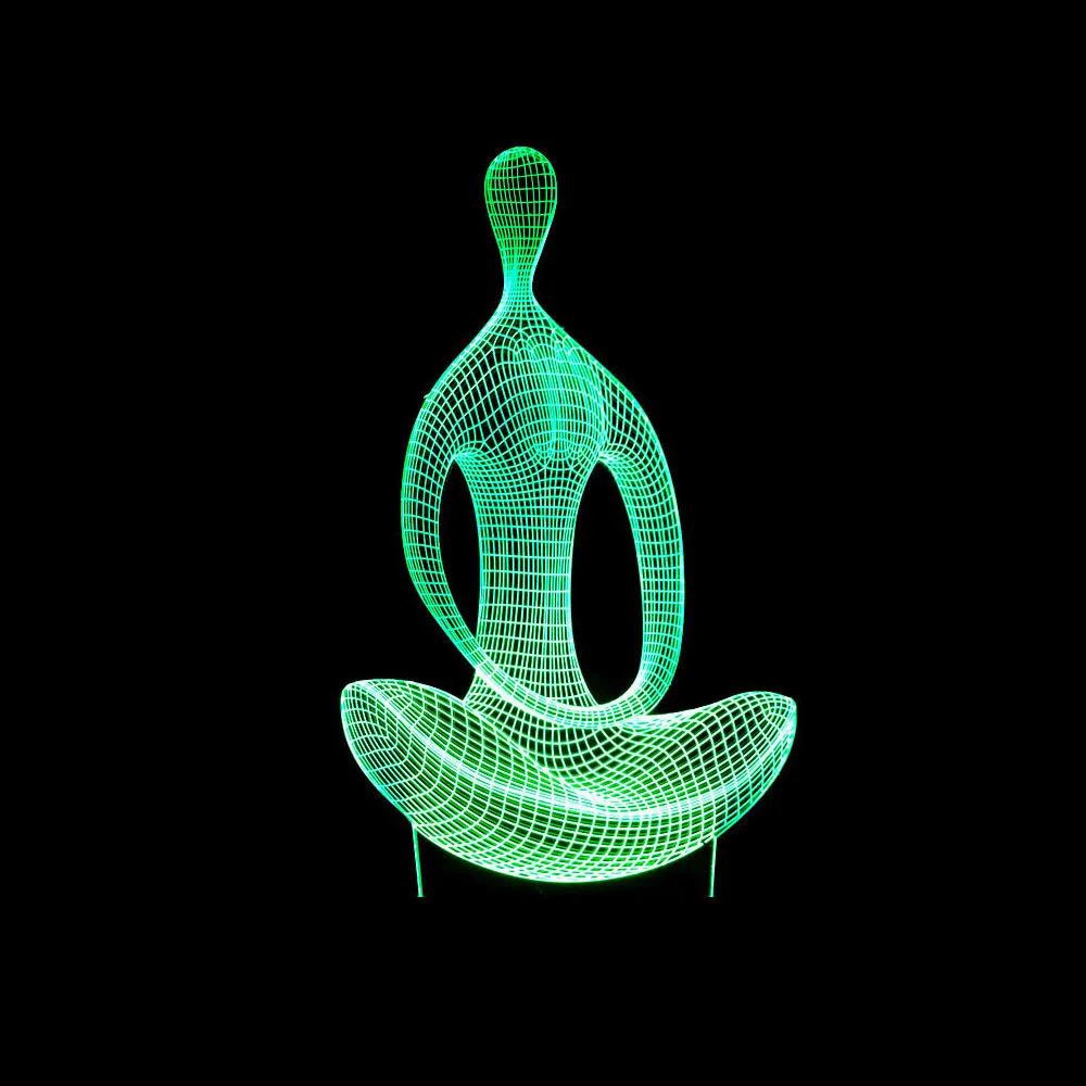 

USB Yoga Modelling Table Lamp 3D LED Lampara Dancer NightLights 7 Colors Acrylic Bedside Sleep Lighting