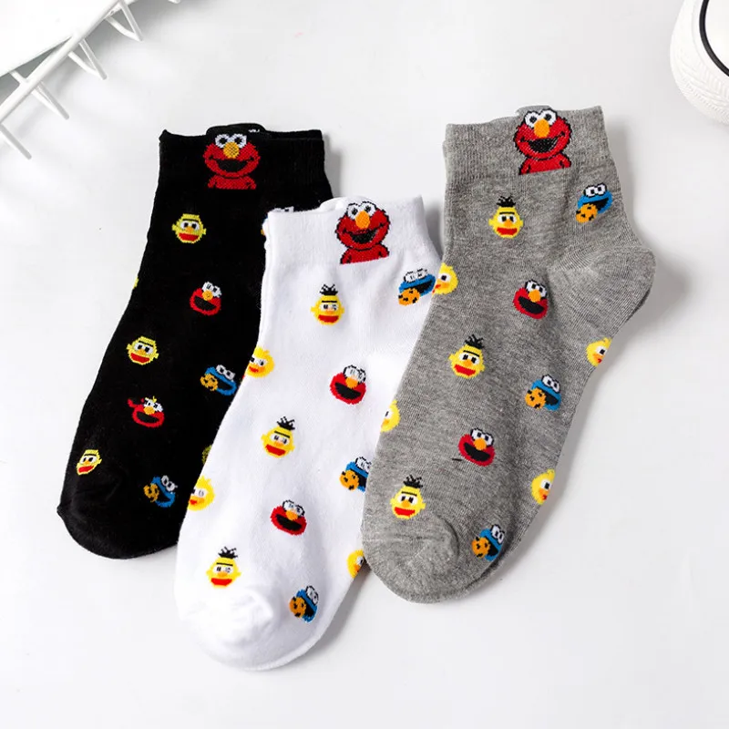 Korean Style Cartoon Women Socks Middle Tube Ins Fashion Funny Socks Cotton Stitch Cute Mujer Calcetines Meias for Autumn 53