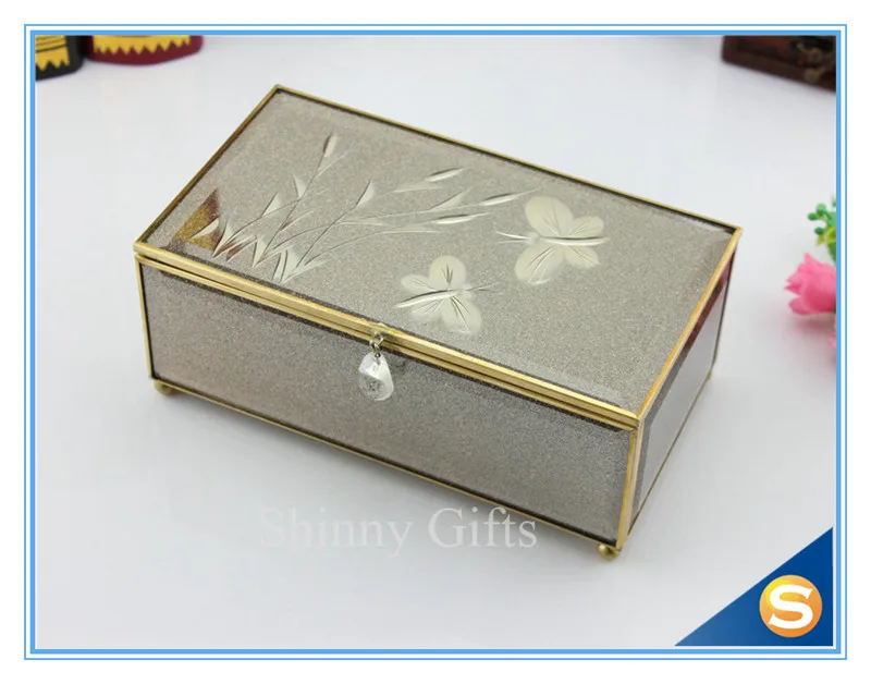 Glass Ring Holder Jewelry Box Wedding Gift Box (2)