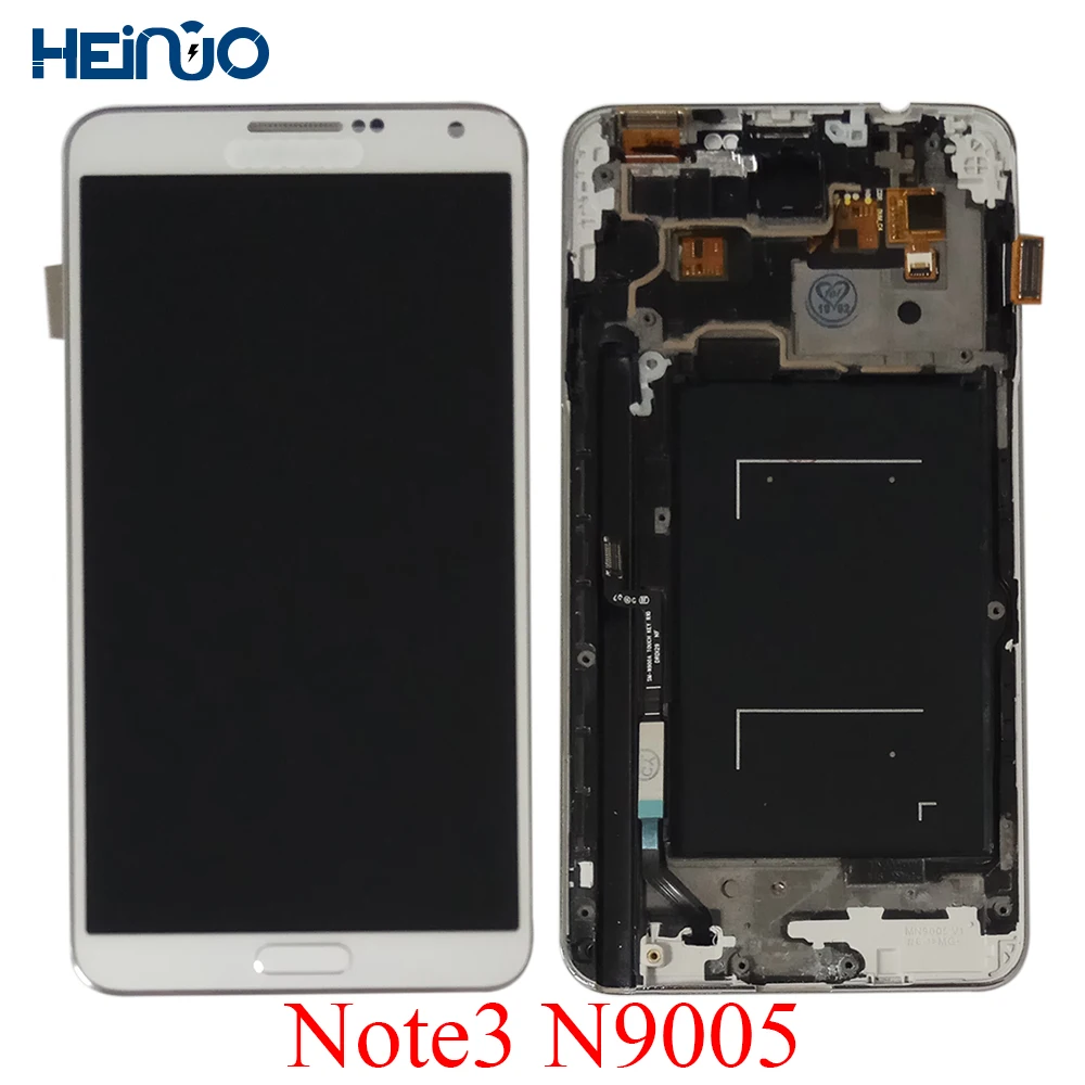 

100% Tested LCD For Samsung Galaxy Note3 Note 3 N9005 Display Touch Screen Digitizer Assembly With Frame Brightness Adjustment