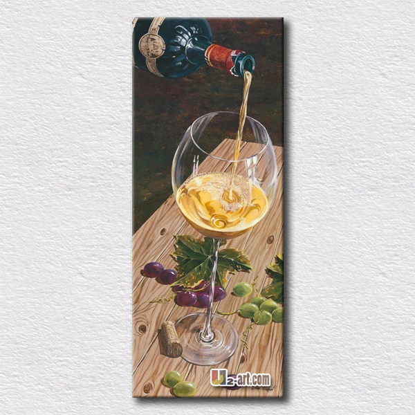 Beautiful moment of tasting wine canvas painting of pouring wine art