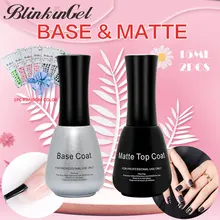 BlinkinGel 2 шт./компл. матовый лак для ногтей Top Coat ногтей минеральная Верхняя и нижняя гель Лаки Multi-Применение топ и базовый слой геля ногтей 15 мл