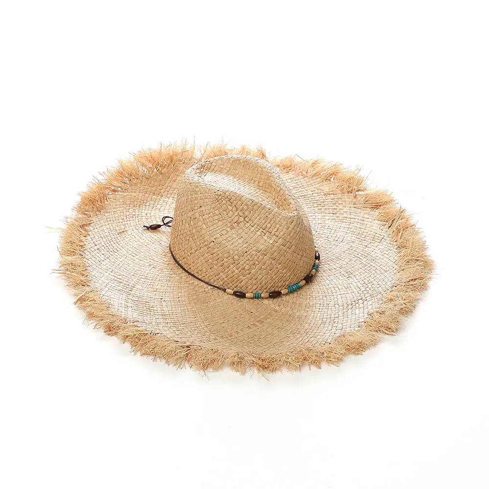Повседневная модная пляжная шляпа Rafia, ковбойская шляпа в западном стиле с защитой от ультрафиолета для мужчин и женщин, Солнцезащитная соломенная шляпа - Цвет: A