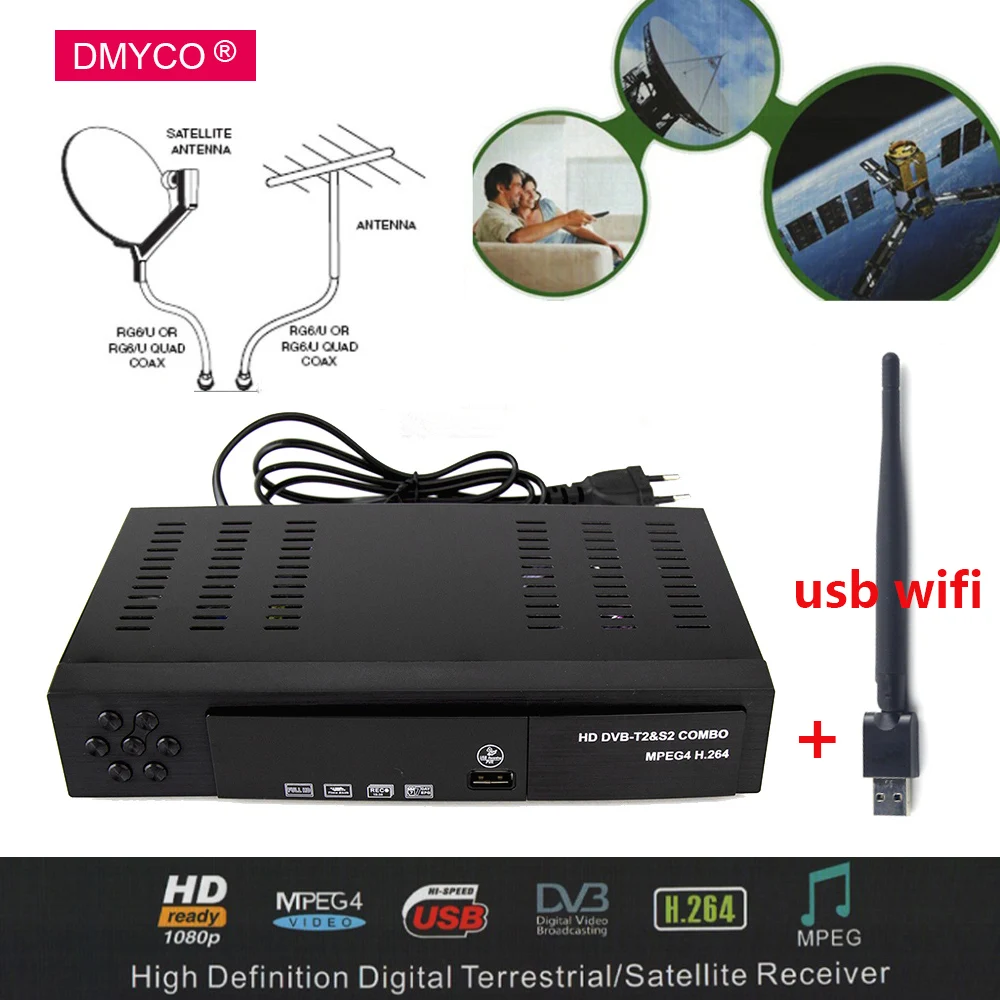 DVB T2 Digital Satellite Receiver Full HD 1080P DVB-S2 Support HD Youtube Bisskey DVB-T2 DVB-S2 LNB TV TUNER Receptor +USB Wifi DVB T2 Digital Satellite Receiver Full HD 1080P DVB-S2 Support HD Youtube Bisskey DVB-T2 DVB-S2 LNB TV TUNER Receptor +USB Wifi