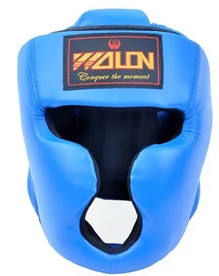 Профессиональный тренировочный боксерский шлем для защиты головы спарринг шестерни шлем для смешанных боевых искусств Муай Тай КАСКО кикбоксинг Brace Head gear Capacete - Цвет: Blue Protect Face