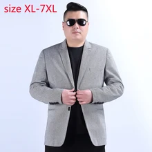 Новое поступление, модный супер большой весенне-осенний мужской хлопковый льняной пиджак размера плюс XL 2XL 3XL 4XL 5XL 6XL 7XL