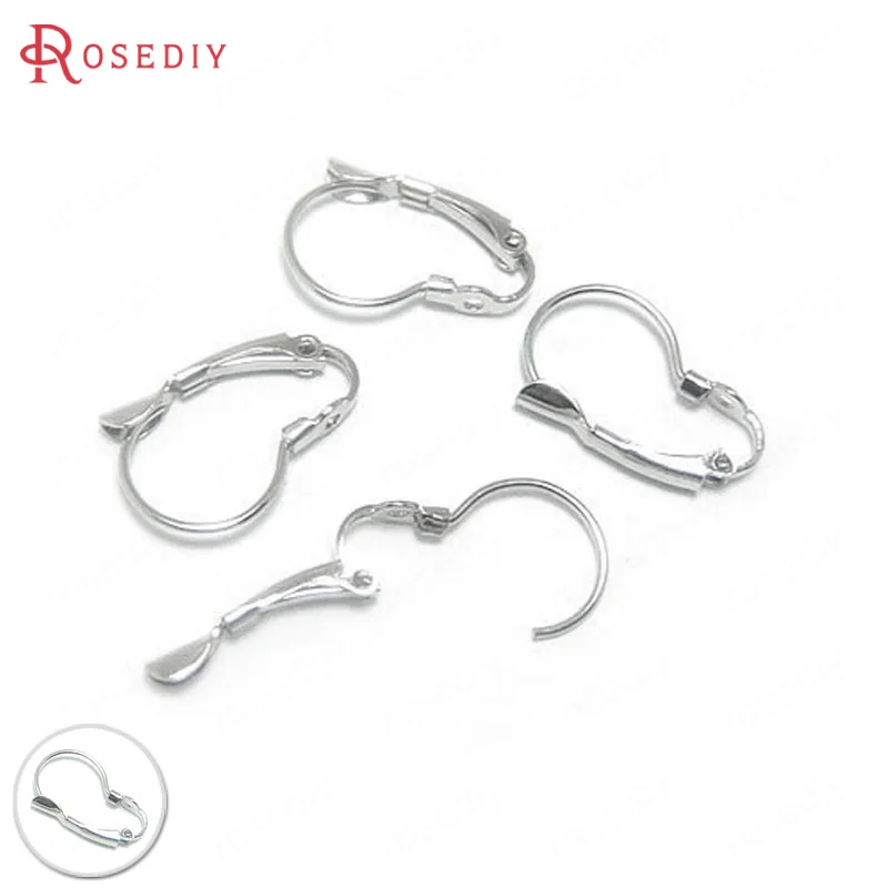 

(10097)50PCS 19x11MM Imitation Rhodium Brass French Style Earring Hook Diy Jewelry Findings Accessories Wholesale
