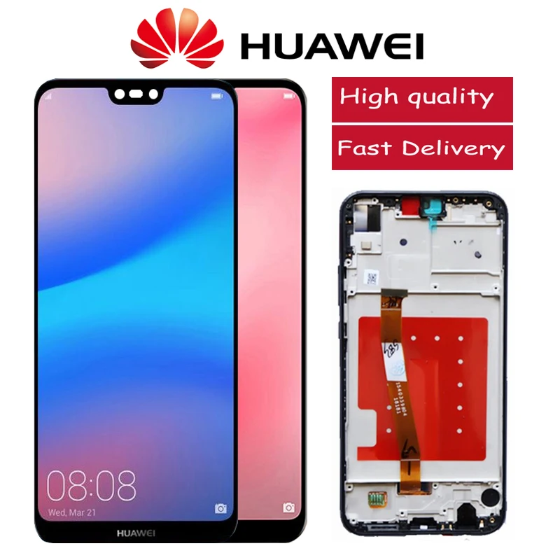 

Original 5.84'' Display With Frame For Huawei Nova 3e / P20 Lite LCD With Touch Screen Digitizer Assembly Replacement Parts