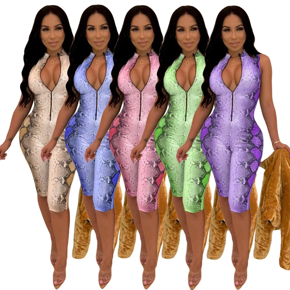 HAOYUAN الأفعى الجلد مثير Playsuit عارضة قطعة واحدة Bodycon السراويل ثوب فضفاض للمرأة بذلة الشارع الشهير جلد الثعبان حزب ارتداءها HAOYUAN الأفعى الجلد مثير Playsuit عارضة قطعة واحدة Bodycon السراويل ثوب فضفاض للمرأة بذلة الشارع الشهير جلد الثعبان حزب ارتداءها