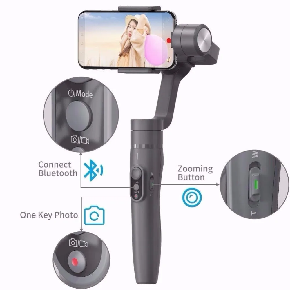 Feiyutech Feiyu Vimble 2 телефон Gimbal ручной 3 осевой стабилизатор выдвижной держатель для