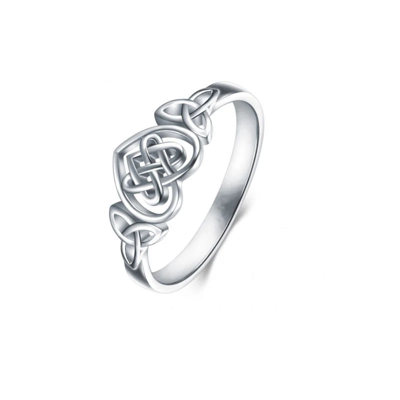 Zhouyang Rings For Women Lady Classic Hollow Out Love Heart Celtic