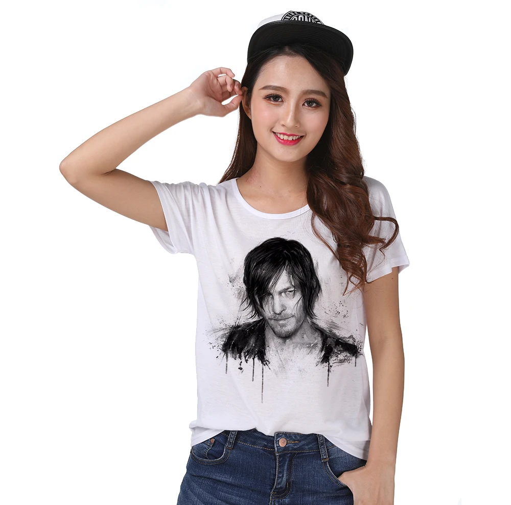 

Hot Fresh T-shirt Top Tee Simple Black Drawing Norman Mark Reedus The Walking Dead Zombie 1424