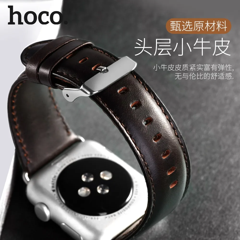 Ремешок из натуральной кожи для Apple Watch Band 44/42 мм 40/38 браслет воловьей iWatch Series 1 2 3 4 5