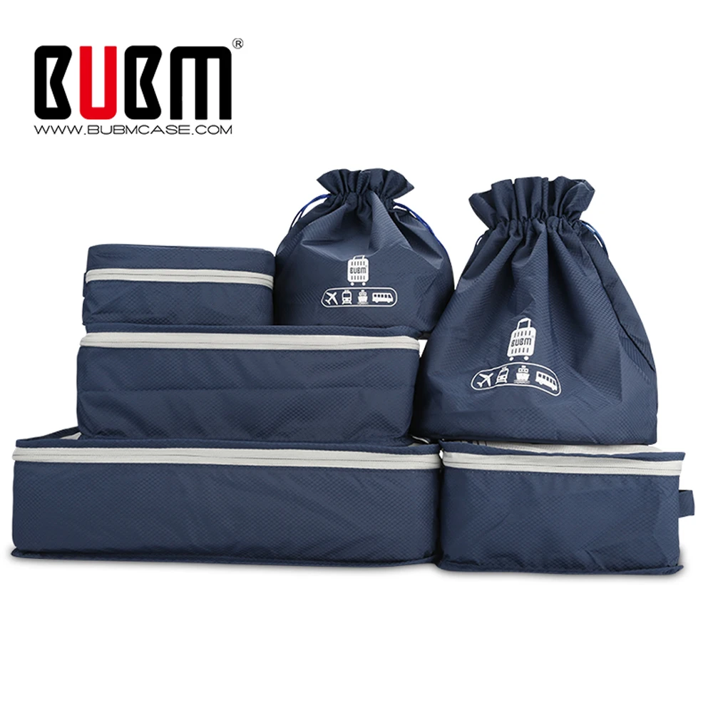 

BUBM Waterproof Travel Packing Organizers, Luggage Packing Cubes, Compression Pouches,6 Pcs Sets with Shoe Bag & Toiletry Bag