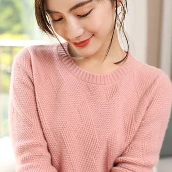 

Women Sweaters 100% Pure Cashmere Knitting Thicker Warm Pullovers Winter New Oneck 4Colors Thick Jumpers Woman Clothes Lady Tops