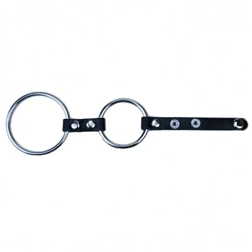 hc04802 leather belt stainless steel cock ring Delay Ejaculation (3)