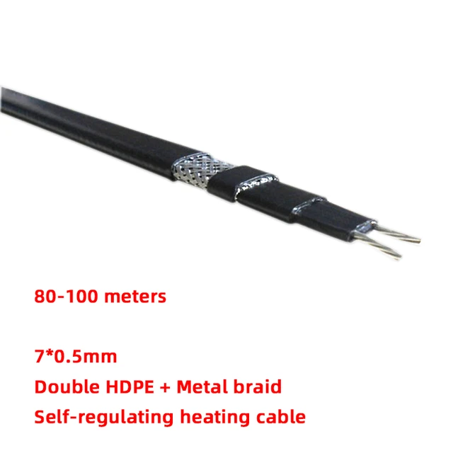 80m 100m 30w 13mm 230V PE outer jacket non-toxic self regulating heating  cable for drinking water pipe freeze protection _ - AliExpress Mobile