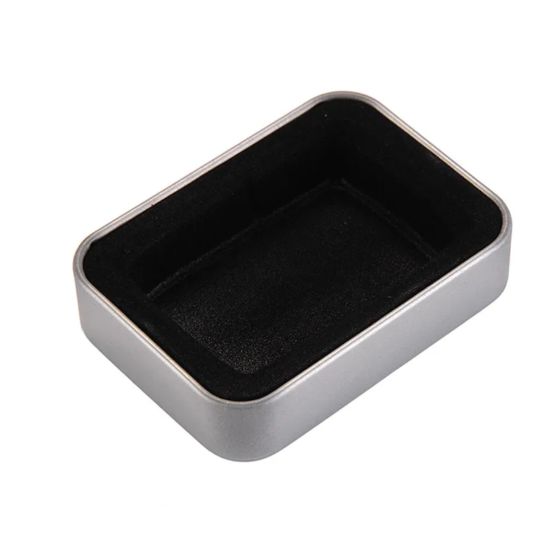 Простая Серебристая прямоугольная металлическая жестяная коробка для зажигалки