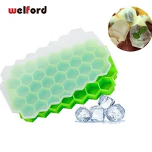 37 слотов силиконовые Соты Форма льда кубик форма лоток для льда коробка для виски коктейли шоколадная форма льда контейнеры