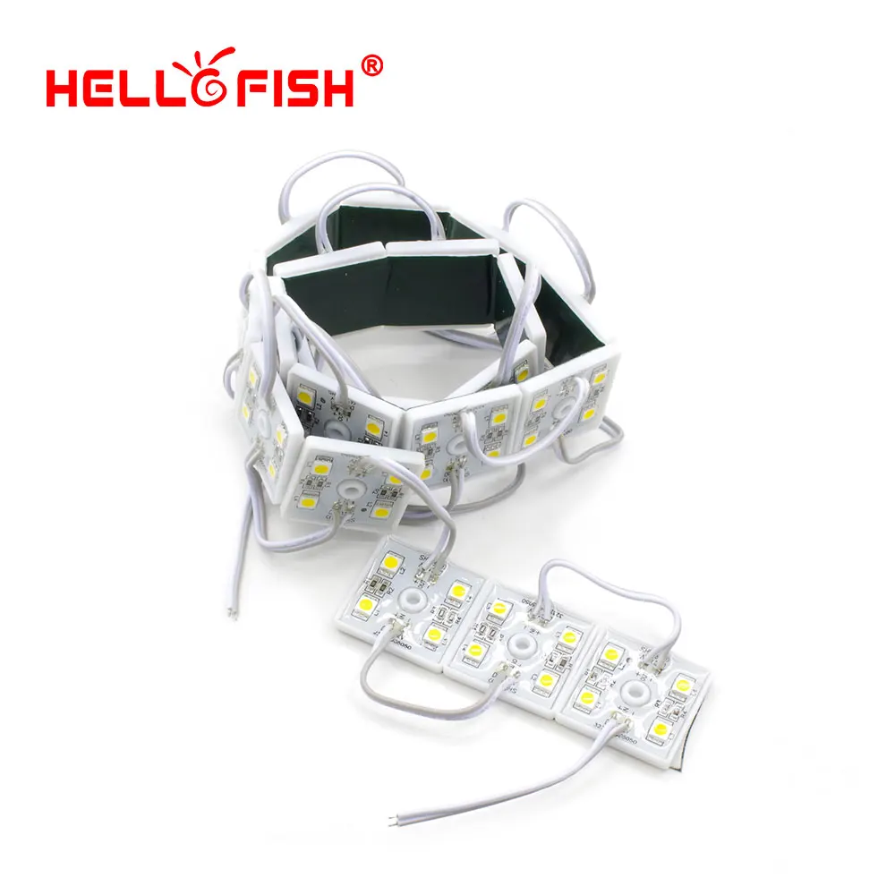 Hello Fish 100 шт. DC12V 5050 4 Светодиодный модуль белый/теплый белый IP65 Водонепроницаемый светодиодный рекламный знак