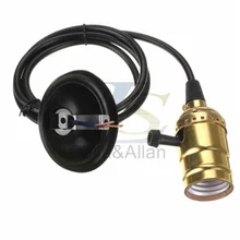 Винтажный Эдисона алюминиевый патрон лампы E26 винтовой патрон лампы с переключателем ручки Промышленные Ретро подвесные фитинги