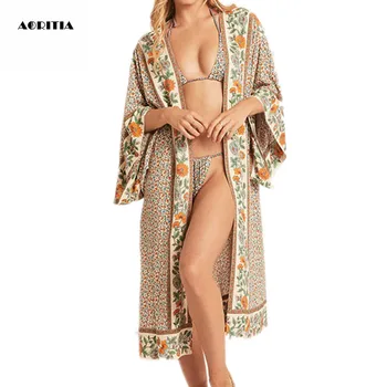 

2019 Women Summer Floral Print Jacket Outwear Jaqueta Jackets Beach Coat