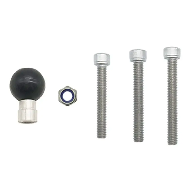 M8 Screw 55 60 65mm Motorcycle Handlebar Top Clamp Base with 1 inch Rubber Ball Mount for Ram Mount Gopro Action Camera