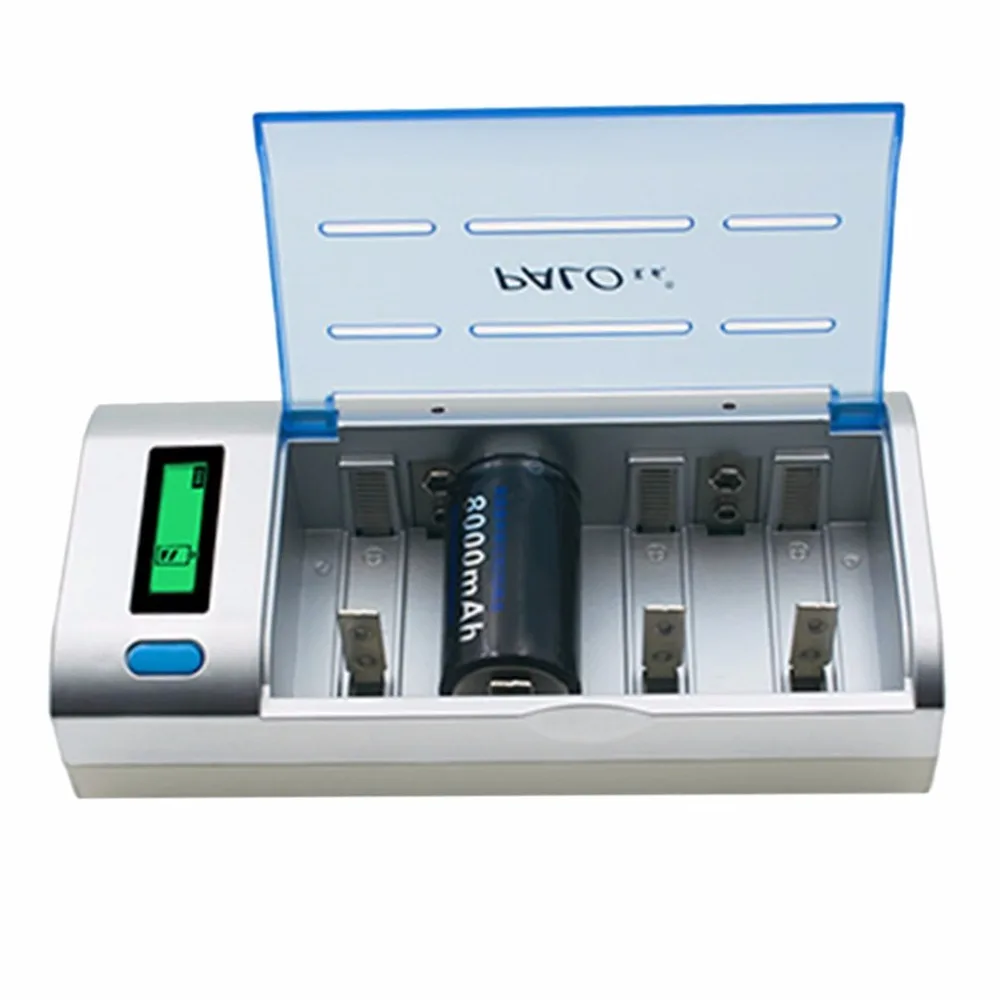Achat Palo 4 Slots Intelligent Chargeur Rapide Chargeur de Batterie Pour AA AAA NI MH NI CD Li ion D 9 v Rechargeable Batterie LCD Affichage