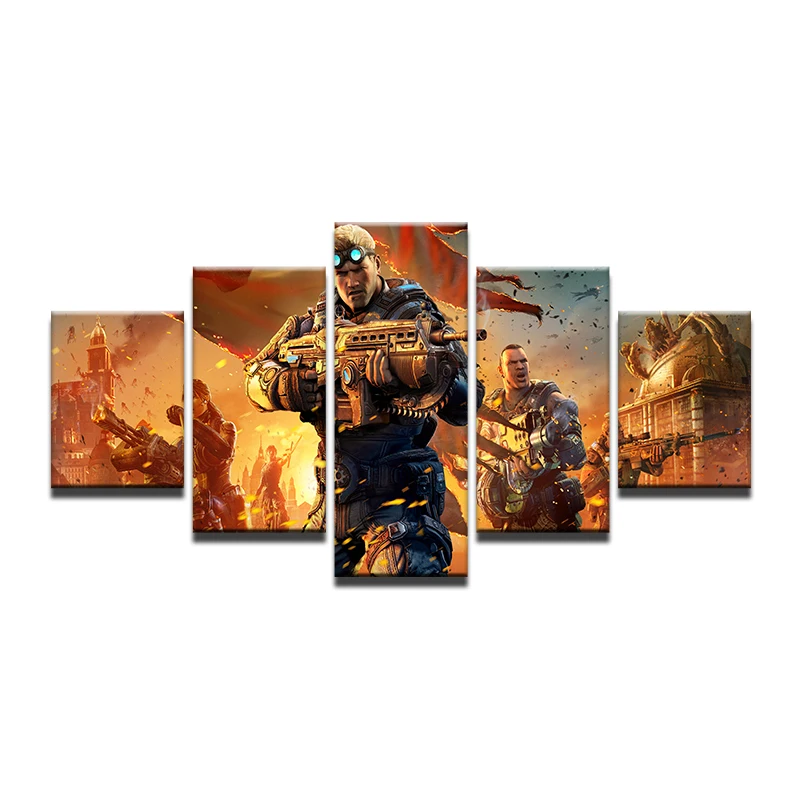 HD с Gears of War решение холст для живописи (без рамки) 5 шт. Горячие настенные картины