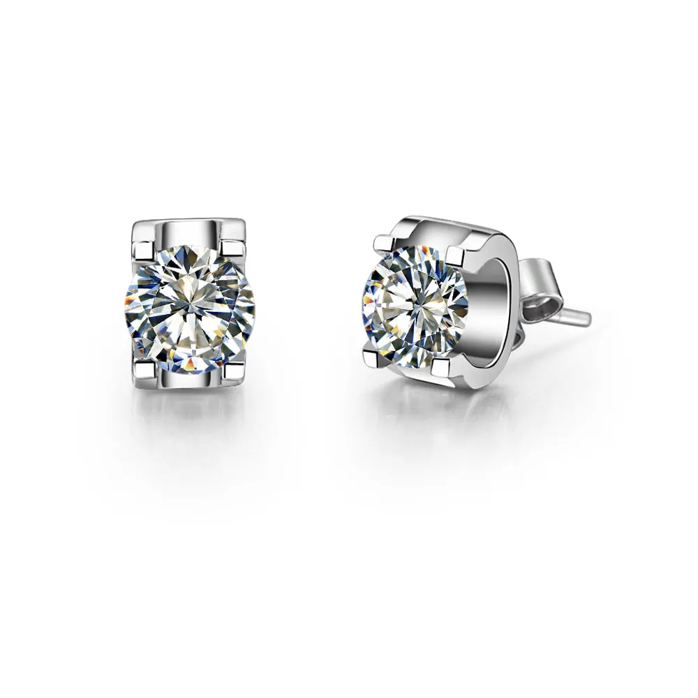 

Created by CHARLES & COLVARD 0.5CTW 5.0mm each G-H Moissanite Diamond Stud Earrings 925 Sterling Silver Wedding Earring