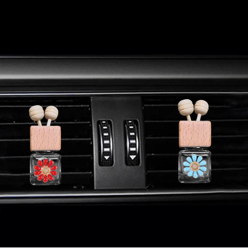 

car air freshener perfume for air conditioner outlet auto Perfume clip perfume Daisies bottle hanging diffuser in air freshener