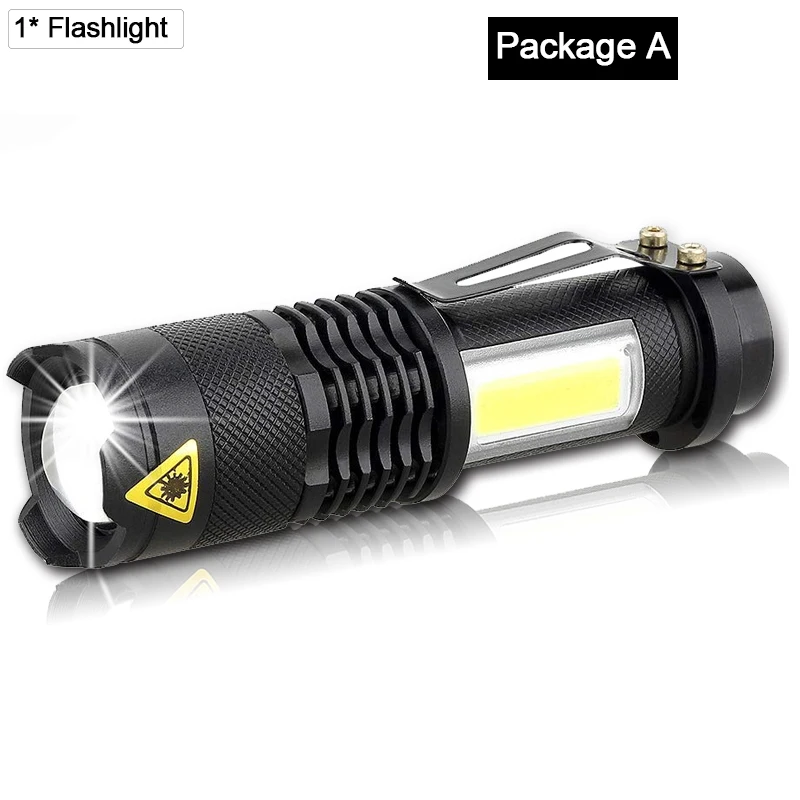 3800LM светодиодный фонарик портативный фонарь с блоком светодиодов Q5 Мощный масштабируемый фонарик водонепроницаемый пенлайт мини фонарик от батареи AA 14500 - Emitting Color: Package A