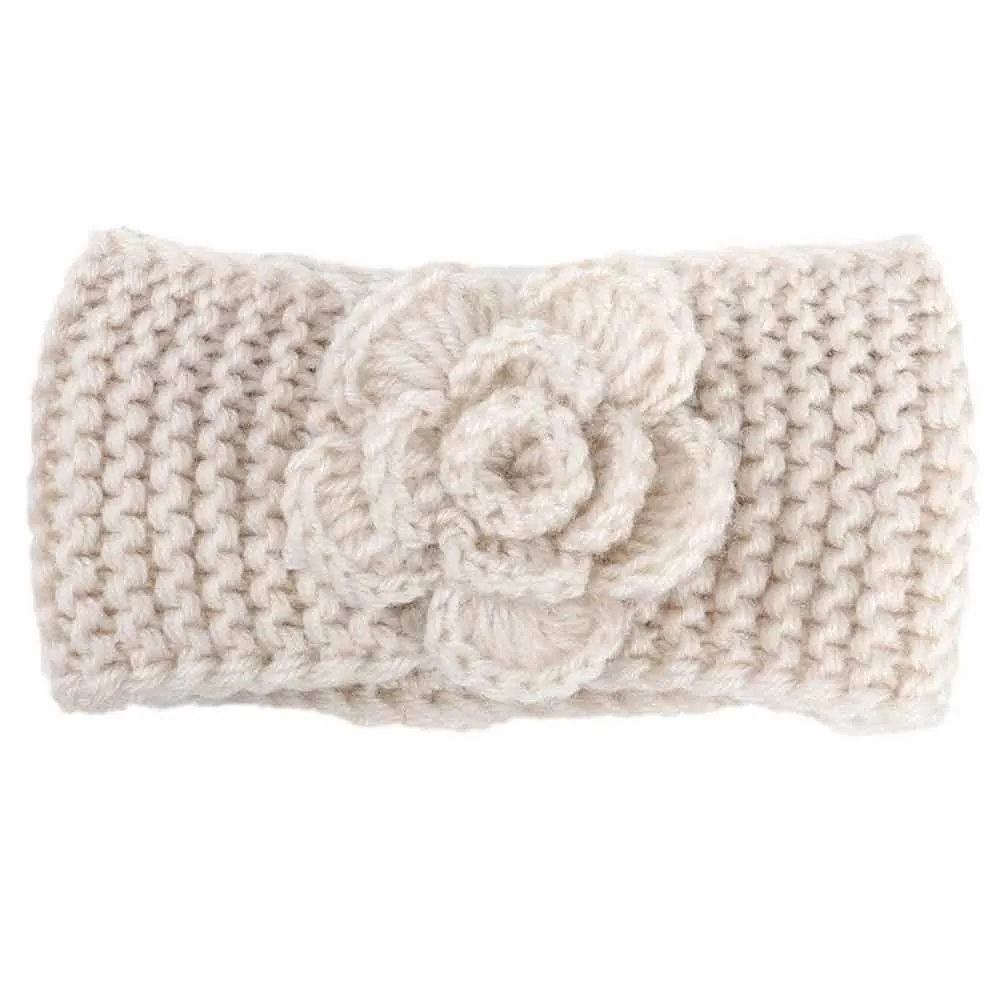Us 0 41 17 Off Fahsion Baby Girl Headband Keep Warm Flower Knitting Infant Kids Girl Hairband Phtography Props For Girl Hair Accessories In Hair
