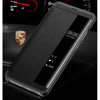 

Huawei Mate 20 X phone case Flip Smart Window view Genuine Leather case for Huawei Mate 10 20 pro cover Huawei P20 P20 Pro case