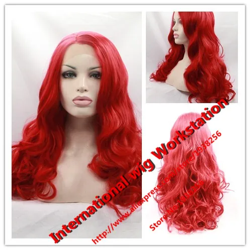 

2016 Best Quality Brazilian front Lace Human Wigs 100% handmade, hand-woven lace front wig red long curly hair