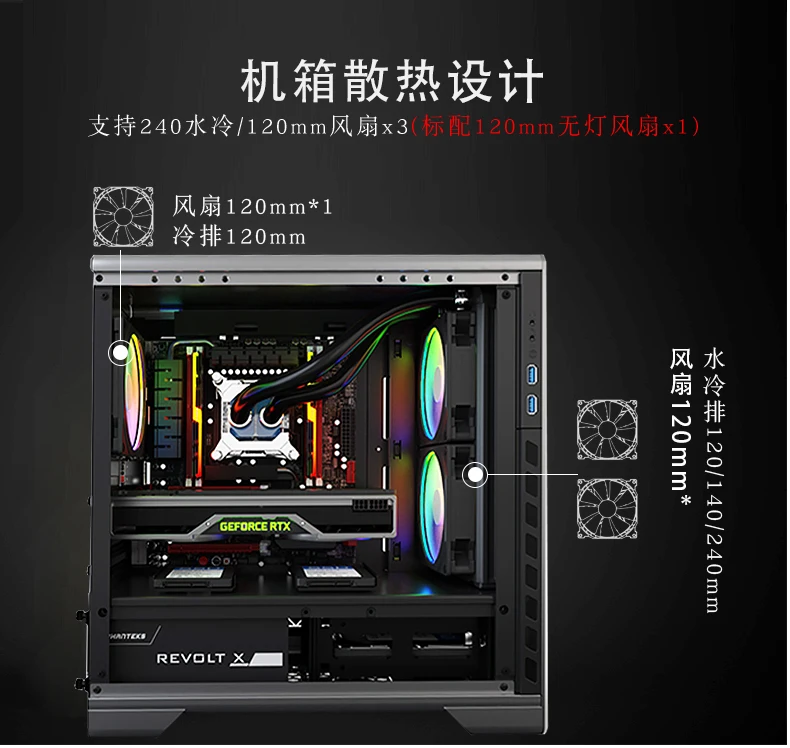 PHANTEKS MG(Metallicgear) 410 mATX чехол для компьютера(RGB светильник управления/Поддержка 240 водяного охлаждения