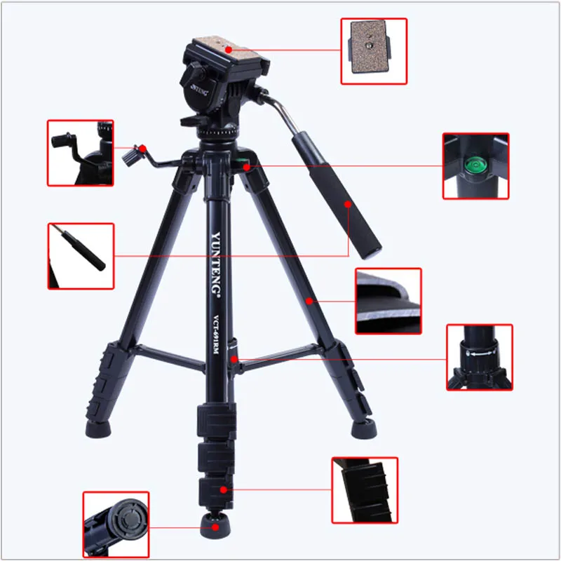 Yunteng-VCT-691-Aluminum-tripod-Professional-Pan-head-for-canon-700D-650D-600D-SLR-Camera-include(1)