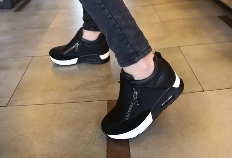 

Women's fashion leisure shallow Breathable shoes Comfortable spring and autumn slip on flock soft wedges classic women hot shoes