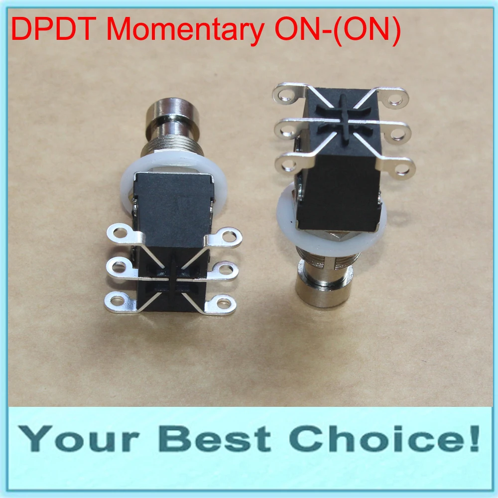 

5pcs/Lot DPDT Momentary ON-(ON) Guitar Effect Stomp Pedal Foot Switch