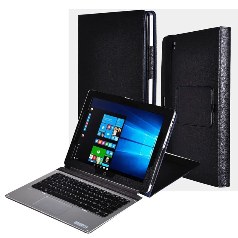 Модный чехол для планшета из искусственной кожи HP Pro x2 612 G2 Однотонный черный