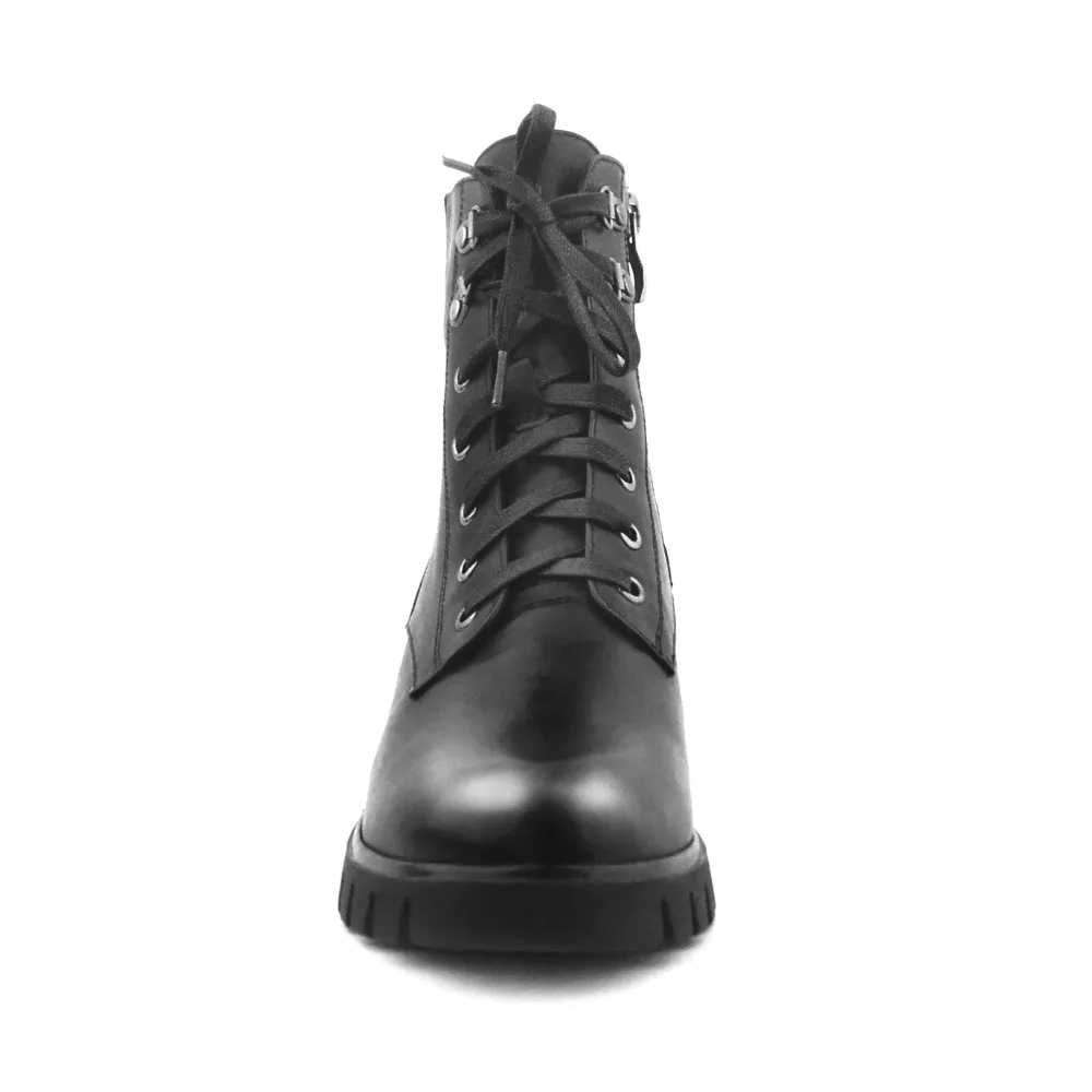 À Chaussures Fermeture Bottes Qualité Main Courtes Moto Peluche Femmes Éclair Hiver Avec Lidian Cheville B29 Vache La Cuir Noir Haute En Véritable xpHqBO