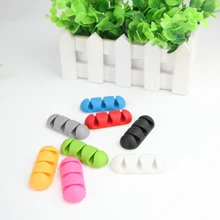 FORAUTO araba kablosu Tutucu Silikon Kulaklık USB kablosu için Kablo Klip Kendinden yapışkanlı Hattı Toka Kelepçe kablo düzenleyici Kravat Fixer(China)