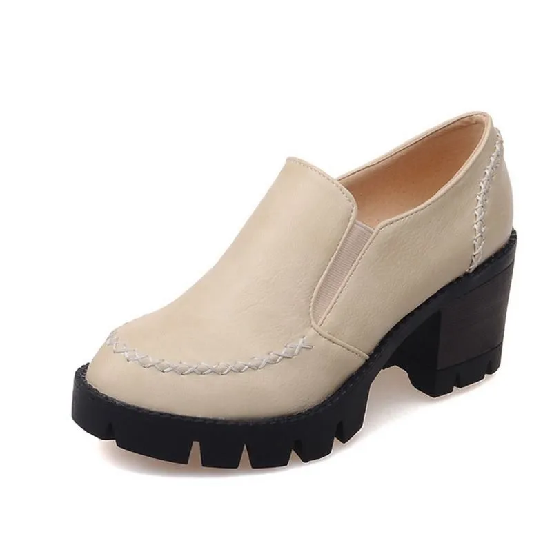 ASUMER/Большие размеры 34-43; новые модные женские туфли-лодочки без застежки; высококачественные женские туфли на платформе и Высоком толстом каблуке