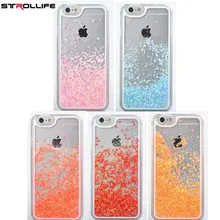 

STROLLIFE Colorful Glitter Sequins Phone Case For iphone 5S 6 6S 7Plus Dynamic Liquid Quicksand Clear Hard Back Cover Capa Coque