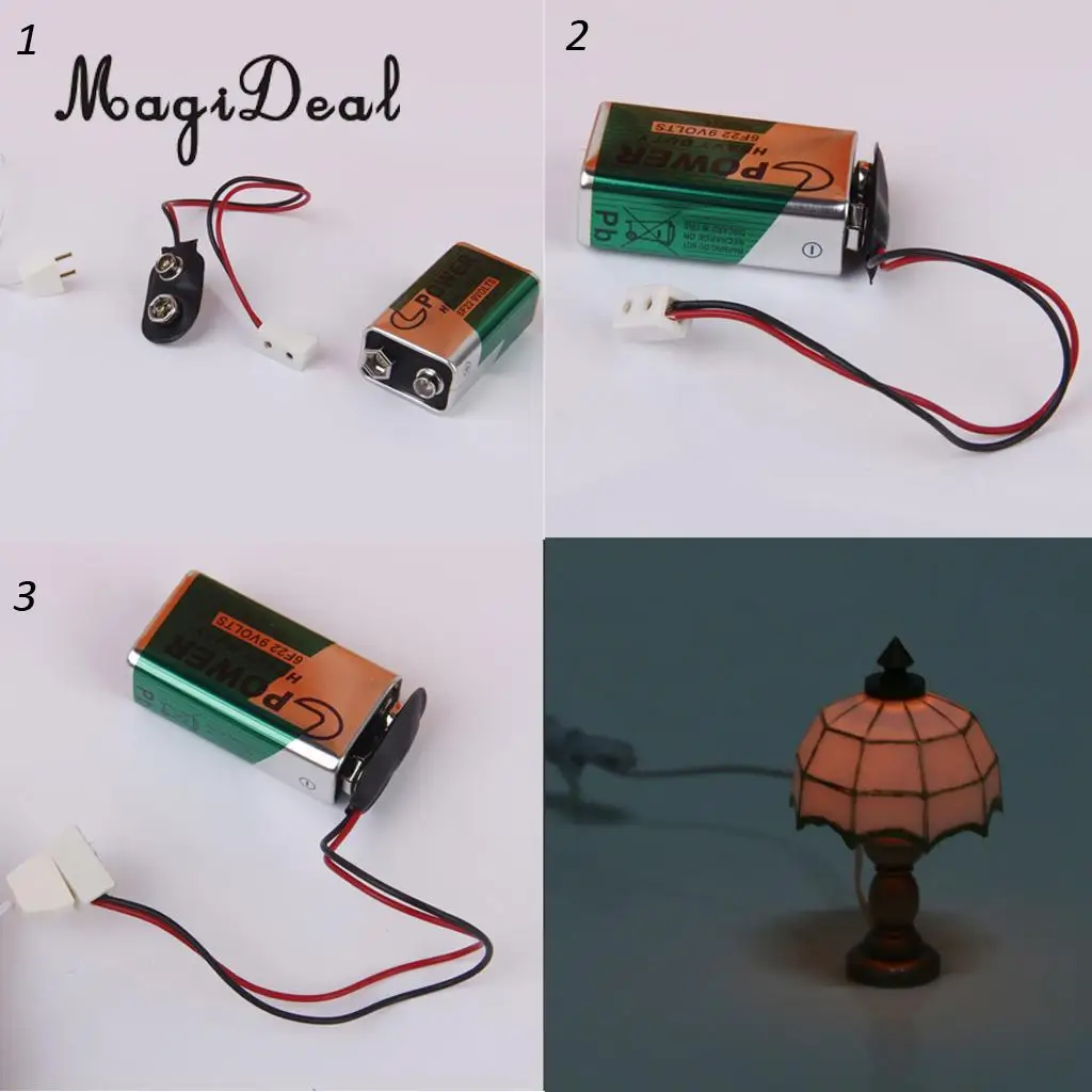 MagiDeal 1 шт. 1/12 миниатюрный кукольный домик с белым светом фотоэлемент для кукол