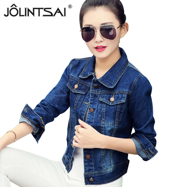 2018 New Spring Women's Jean Jackets Korean Short Casual Denim Jacket Women Coat Long Sleeve Outerwear abrigos mujer