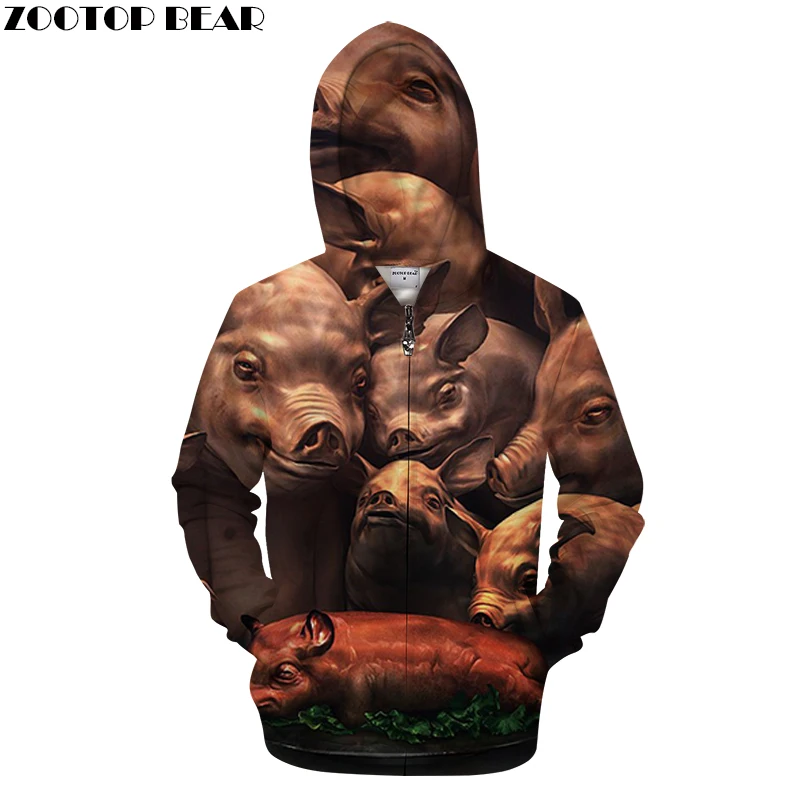 Животного 3D худи на молнии Для мужчин с капюшоном CasualTracksuit свитшоты на молнии, пальто Гроот пуловер хип-хоп печати челнока ZOOTOPBEAR